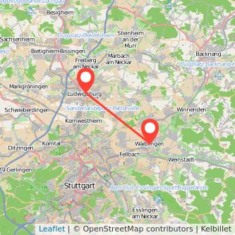 Waiblingen Ludwigsburg Mitfahrgelegenheit Karte