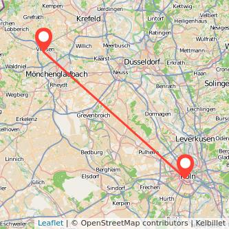 Viersen Köln Mitfahrgelegenheit Karte