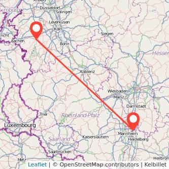 Viernheim Düren Mitfahrgelegenheit Karte