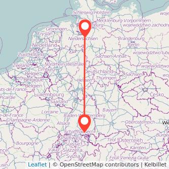Verden Konstanz Bahn Karte