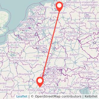 Verden Albertville Bahn Karte