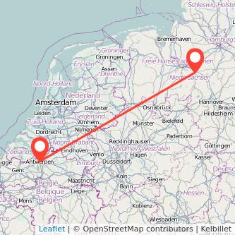 Verden Antwerpen Bahn Karte