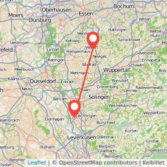 Velbert Langenfeld Mitfahrgelegenheit Karte