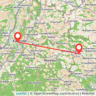 Vaihingen an der Enz Karlsruhe Bahn Karte