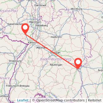 Ulm Landau in der Pfalz Mitfahrgelegenheit Karte