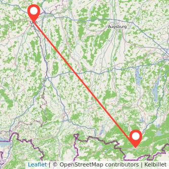 Ulm Garmisch-Partenkirchen Bahn Karte