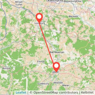Uelzen Lüneburg Bahn Karte