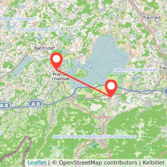 Übersee Prien am Chiemsee Bahn Karte