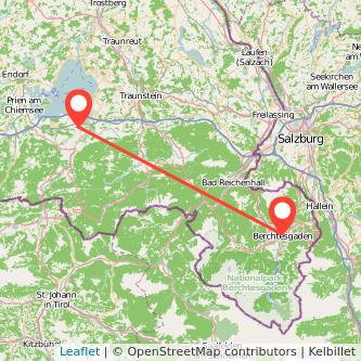 Übersee Berchtesgaden Bahn Karte