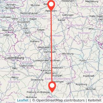 Tuttlingen Paderborn Bahn Karte