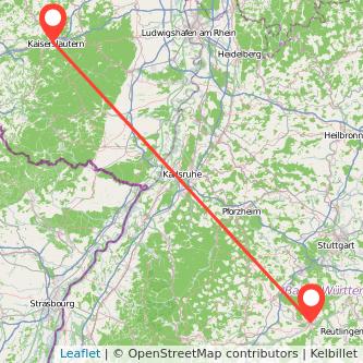 Tübingen Kaiserslautern Bahn Karte