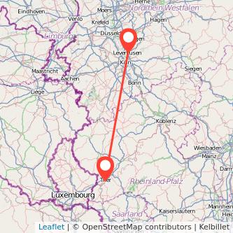 Trier Leverkusen Mitfahrgelegenheit Karte