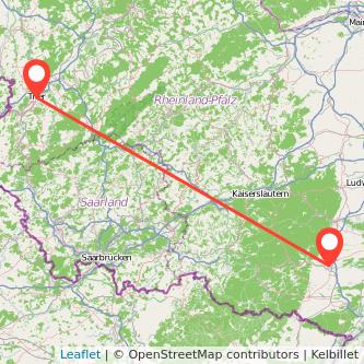 Trier Landau in der Pfalz Mitfahrgelegenheit Karte