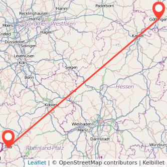 Trier Göttingen Mitfahrgelegenheit Karte