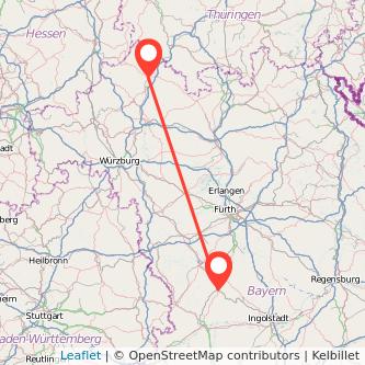 Treuchtlingen Bad Neustadt an der Saale Bahn Karte