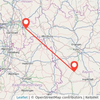 Treuchtlingen Aschaffenburg Bahn Karte