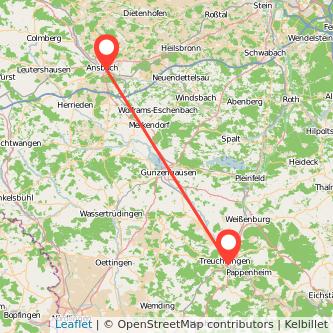 Treuchtlingen Ansbach Bahn Karte