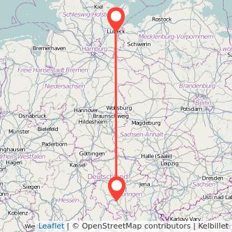 Suhl Lübeck Mitfahrgelegenheit Karte