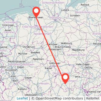 Suhl Bremerhaven Mitfahrgelegenheit Karte