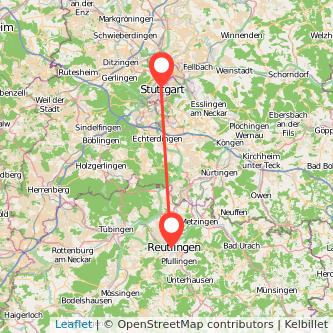 Stuttgart Reutlingen Mitfahrgelegenheit Karte