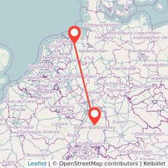 Stuttgart Leer Mitfahrgelegenheit Karte