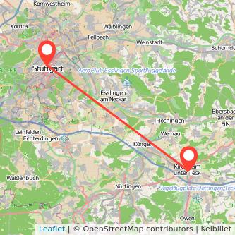 Stuttgart Kirchheim unter Teck Mitfahrgelegenheit Karte
