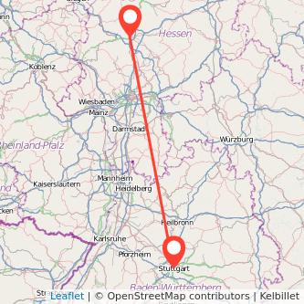 Stuttgart Gießen Bahn Karte