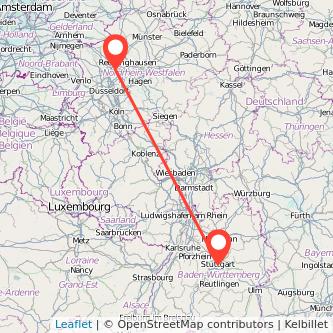 Stuttgart Bottrop Mitfahrgelegenheit Karte