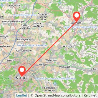 Stuttgart Backnang Mitfahrgelegenheit Karte