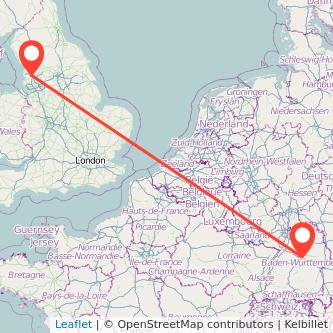 Stuttgart Preston train map