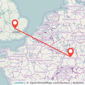 Stuttgart Luton bus map