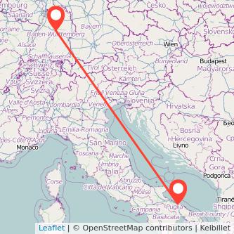 Stuttgart Bari bus map