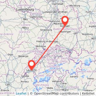 Stuttgart Lausanne Bahn Karte