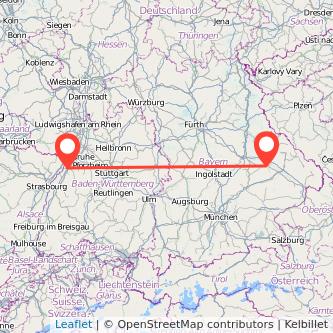 Straubing Rastatt Mitfahrgelegenheit Karte