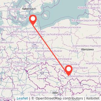 Stralsund Ostrava Bahn Karte