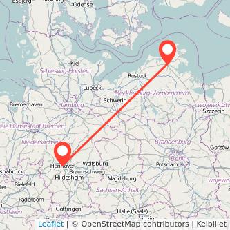 Stralsund Hannover Mitfahrgelegenheit Karte