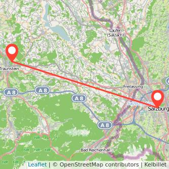 Salzburg Traunstein Mitfahrgelegenheit Karte