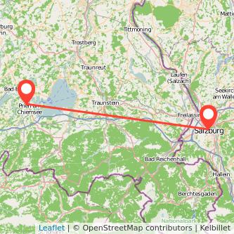 Salzburg Prien am Chiemsee Bahn Karte