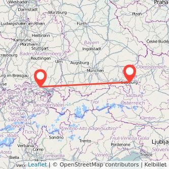 Salzburg Konstanz Mitfahrgelegenheit Karte