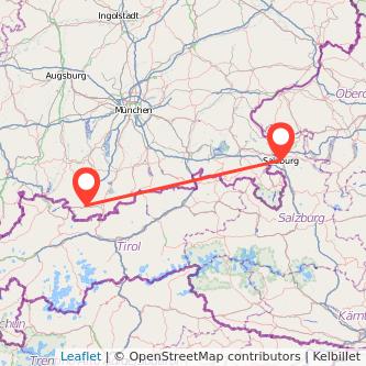 Salzburg Garmisch-Partenkirchen Bahn Karte