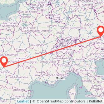 Salzburg Bordeaux Mitfahrgelegenheit Karte