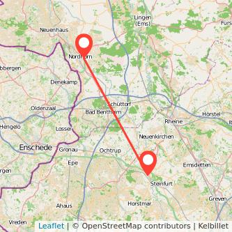 Steinfurt Nordhorn Mitfahrgelegenheit Karte