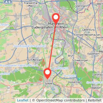 Speyer Mannheim Mitfahrgelegenheit Karte