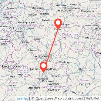 Speyer Kassel Mitfahrgelegenheit Karte