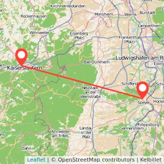Speyer Kaiserslautern Mitfahrgelegenheit Karte