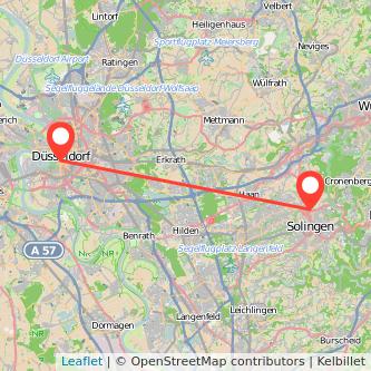 Solingen Düsseldorf Mitfahrgelegenheit Karte
