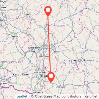 Sinsheim Marburg Mitfahrgelegenheit Karte
