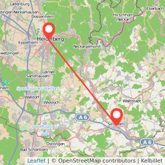 Sinsheim Heidelberg Mitfahrgelegenheit Karte