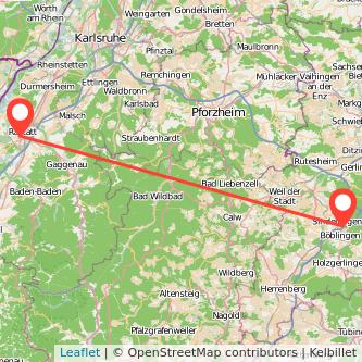 Sindelfingen Rastatt Mitfahrgelegenheit Karte