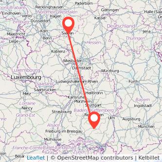 Siegen Sigmaringen Mitfahrgelegenheit Karte